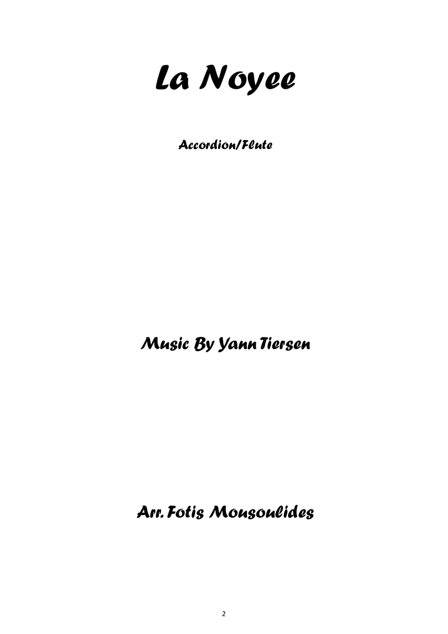 La Noyee by Yann Tiersen Flute - Digital Sheet Music page 2