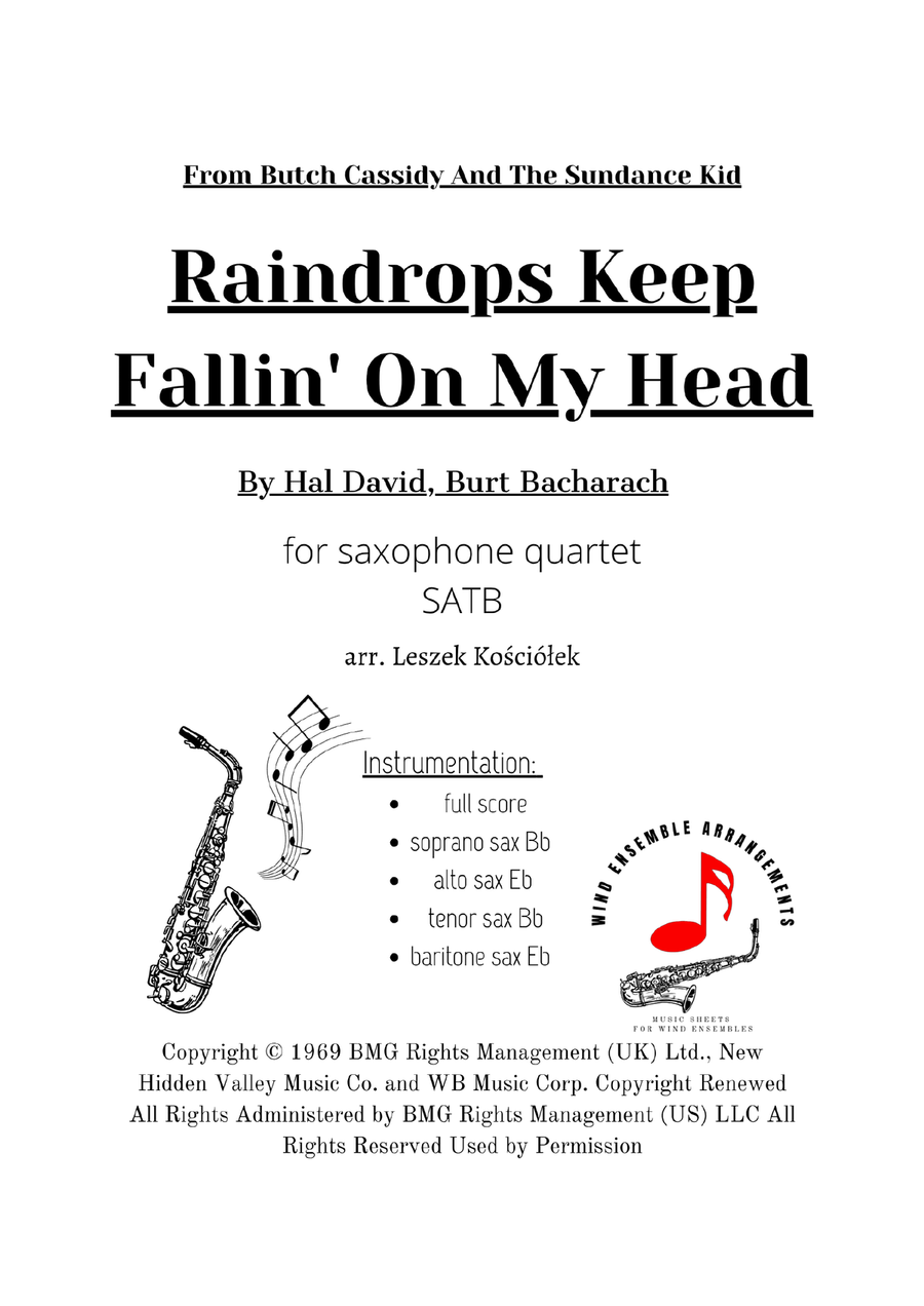 Raindrops Keep Fallin' On My Head by B.J. Thomas Saxophone Quartet - Digital Sheet Music page 2