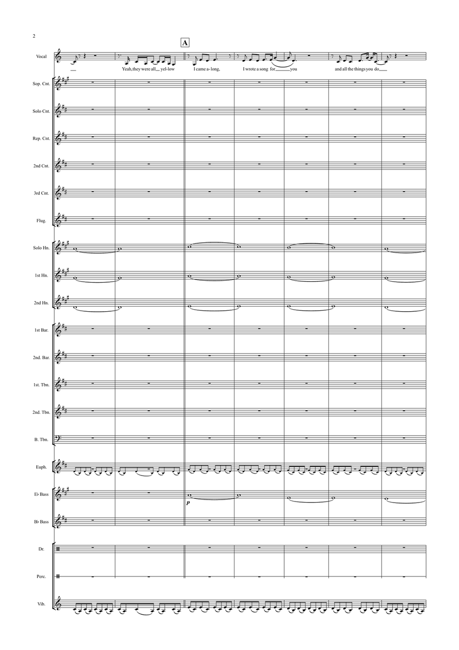Yellow by Coldplay Brass Band - Digital Sheet Music page 2