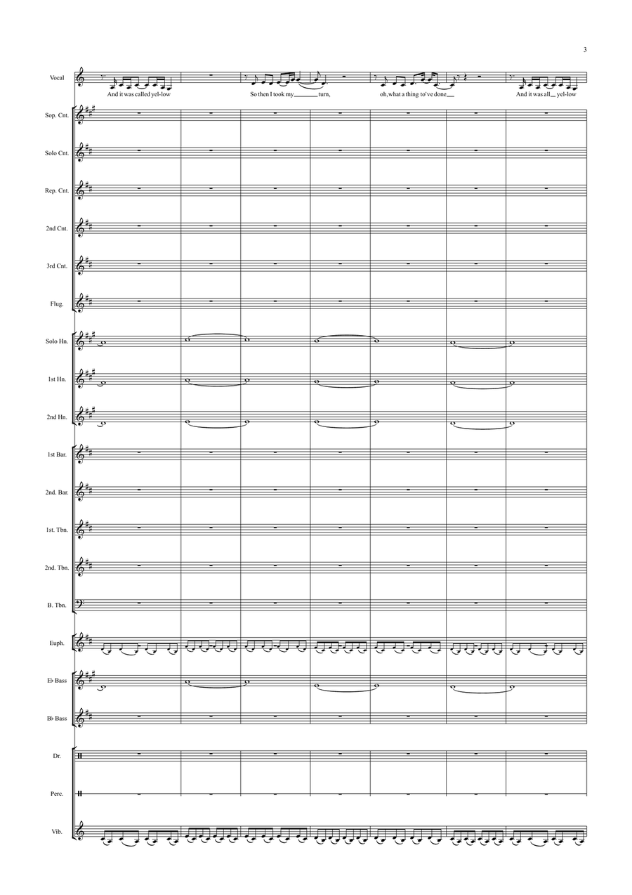 Yellow by Coldplay Brass Band - Digital Sheet Music page 3