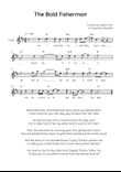 The Bold Fisherman - Flute in D Easy with Chords and Lyrics