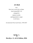 Aria from Cantata BWV 103 (arrangement for soprano recorder and harpsichord)
