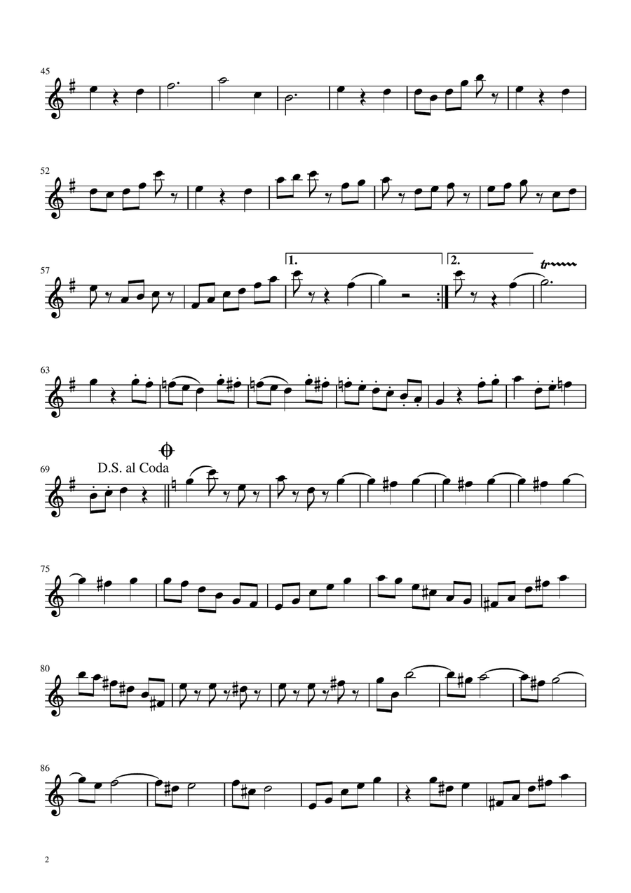 Voices of Spring Waltz - Op 410 - Bass Clarinet Solo by Johann Strauss Jr. Bass Clarinet - Digital Sheet Music page 2