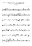 Voices of Spring Waltz - Op 410 - Clarinet in A Solo