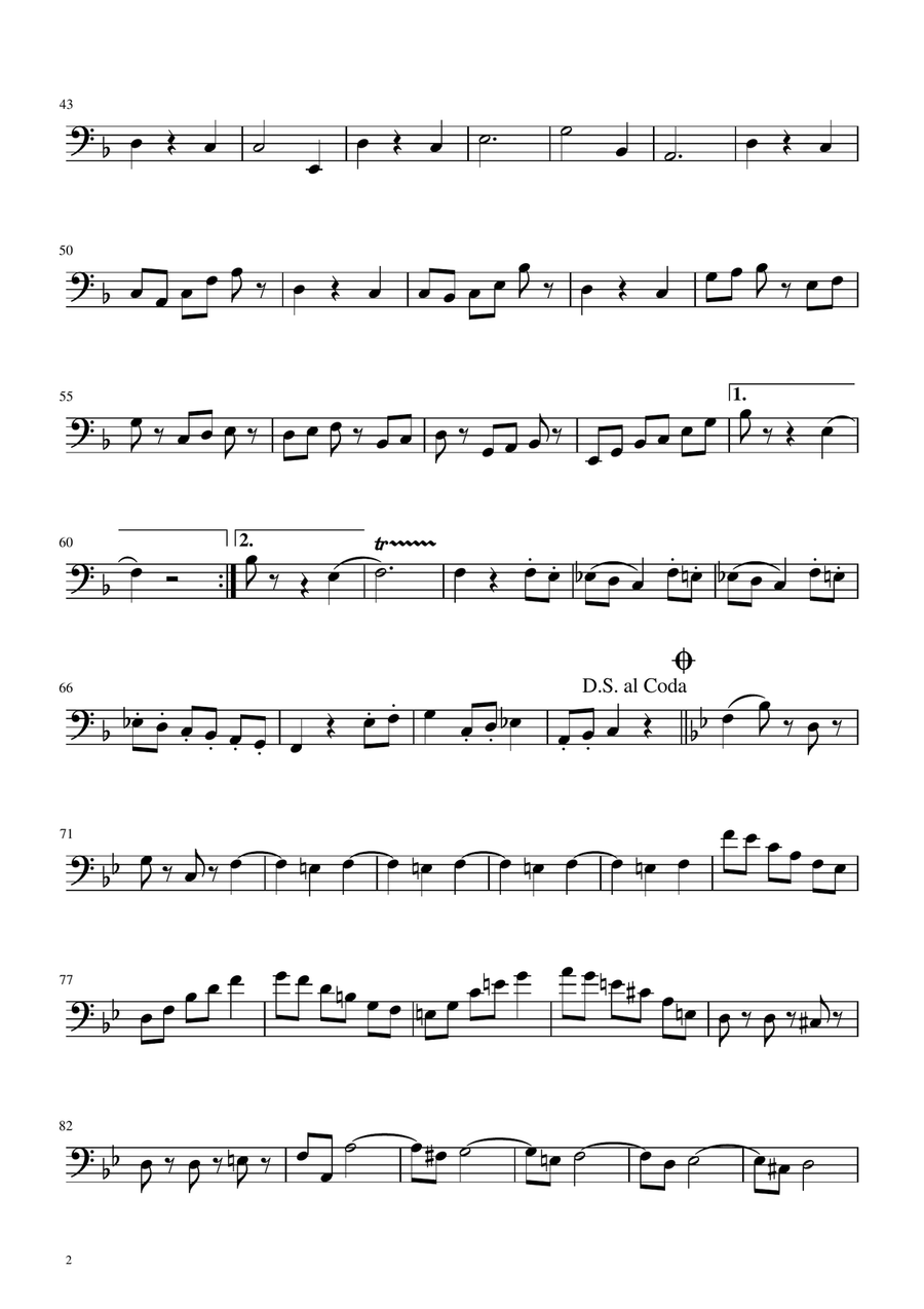 Voices of Spring Waltz - Op 410 - Euphonium Solo by Johann Strauss Jr. Euphonium - Digital Sheet Music page 2