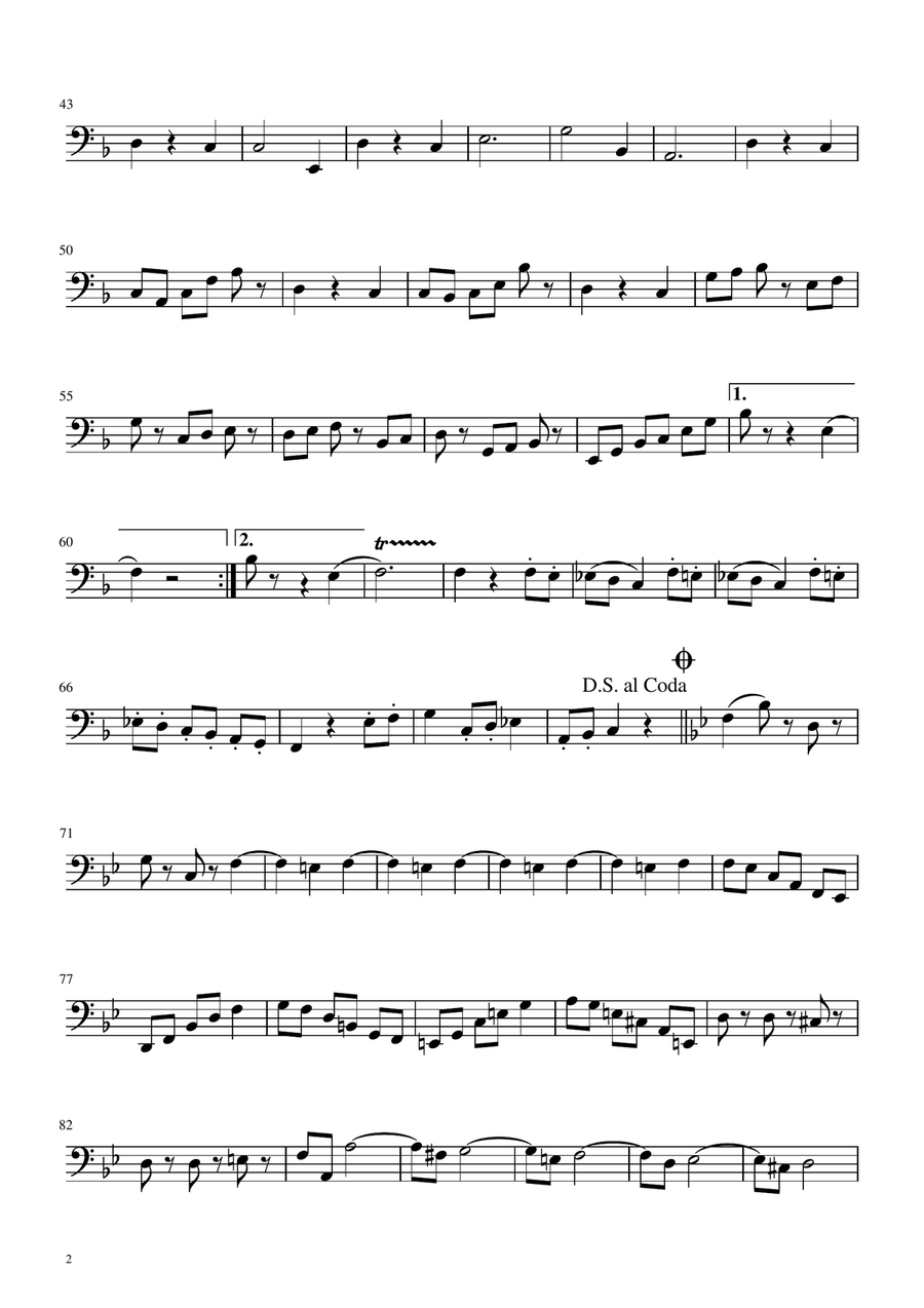 Voices of Spring Waltz - Op 410 - String Bass Solo by Johann Strauss Jr. Double Bass - Digital Sheet Music page 2