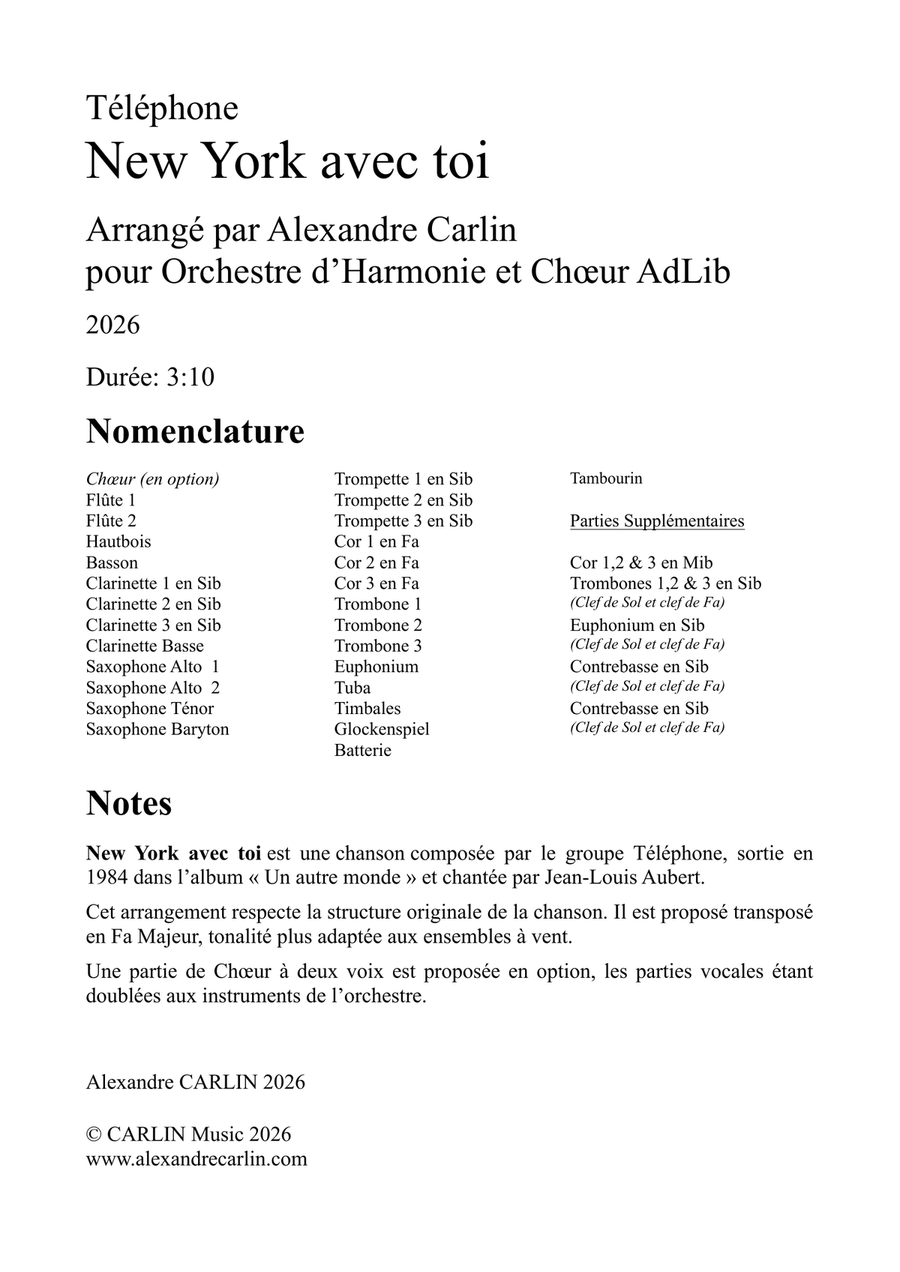 New York Avec Toi Concert Band - Digital Sheet Music page 2