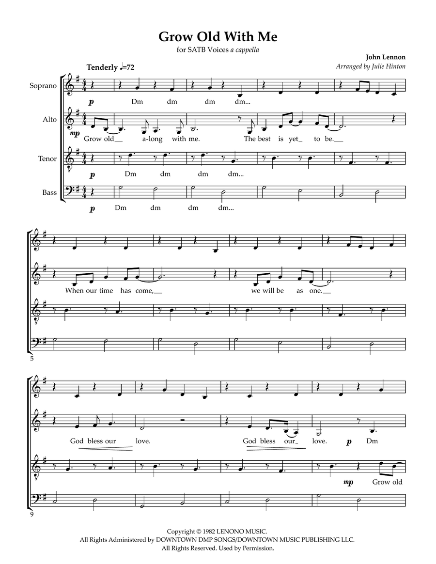 Grow Old With Me by Mary Chapin Carpenter 4-Part - Digital Sheet Music page 2