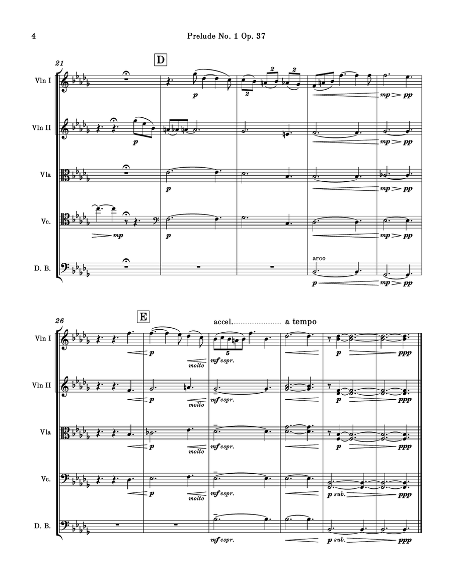 Scriabin - Prelude No. 1 Op. 37 for String Orchestra by Alexander Scriabin Chamber Music - Digital Sheet Music page 4