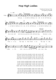 Hop High Ladies - Flute in G Easy with Chords and Lyrics