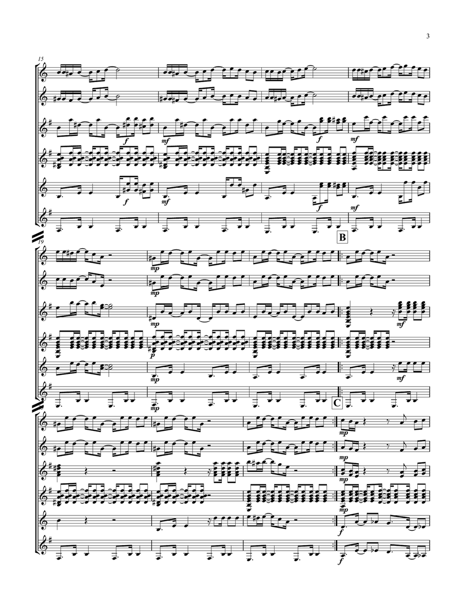 Brazilian Street Dance Guitar Ensemble - Digital Sheet Music page 3