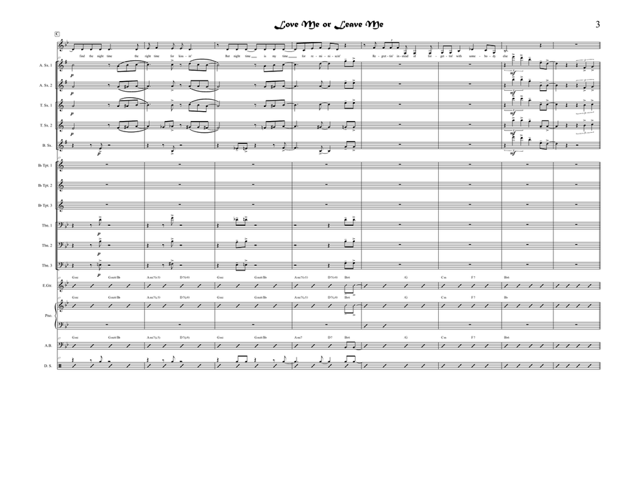 Love Me Or Leave Me by Billie Holiday Jazz Ensemble - Digital Sheet Music page 3
