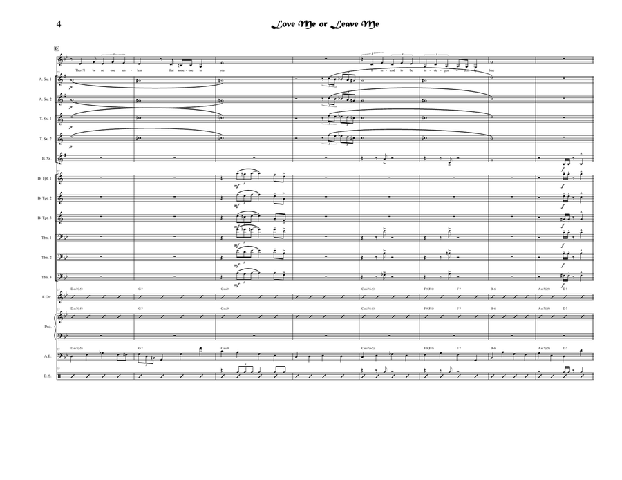 Love Me Or Leave Me by Billie Holiday Jazz Ensemble - Digital Sheet Music page 4