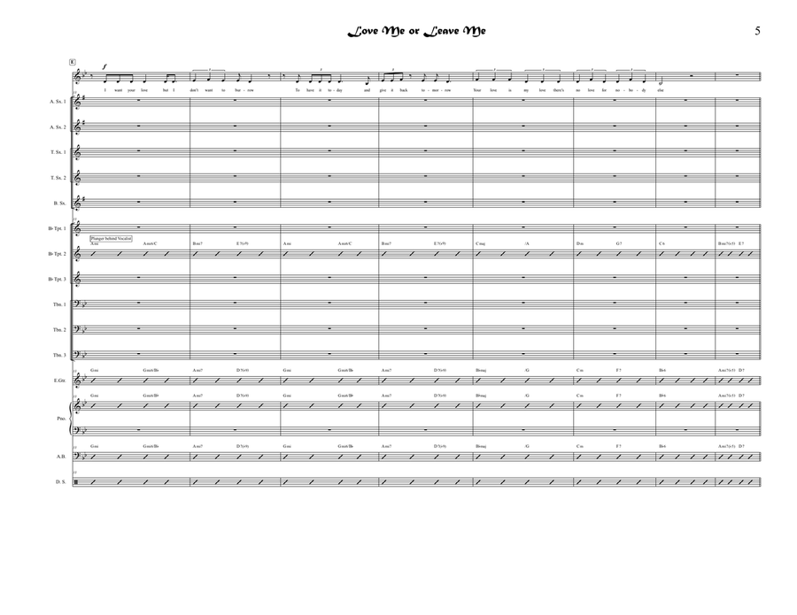 Love Me Or Leave Me by Billie Holiday Jazz Ensemble - Digital Sheet Music page 5