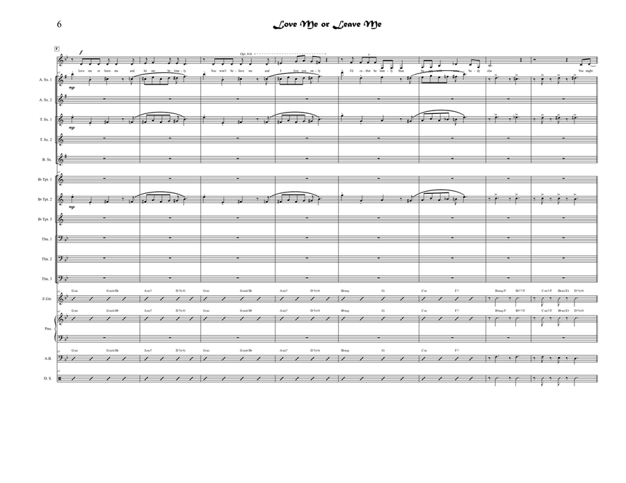 Love Me Or Leave Me by Billie Holiday Jazz Ensemble - Digital Sheet Music page 6