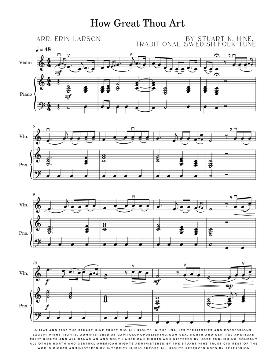 How Great Thou Art by Martina McBride Violin Solo - Digital Sheet Music page 3