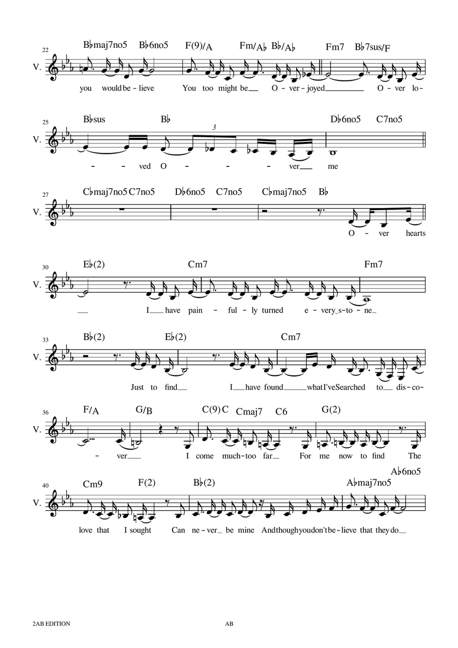 Overjoyed by Stevie Wonder Piano, Vocal - Digital Sheet Music page 2