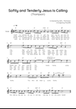 Softly and Tenderly Jesus Is Calling (Thompson) - Voice Lead Sheet in C Easy with Chords and Lyrics