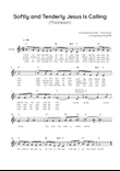 Softly and Tenderly Jesus Is Calling (Thompson) - Voice Lead Sheet in F Easy with Chords and Lyrics