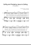 Softly and Tenderly Jesus Is Calling (Thompson) - Flute with Piano in D Easy with Chords and Lyrics