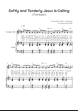 Softly and Tenderly Jesus Is Calling (Thompson) - Trumpet with Piano in F Easy - Chords and Lyrics