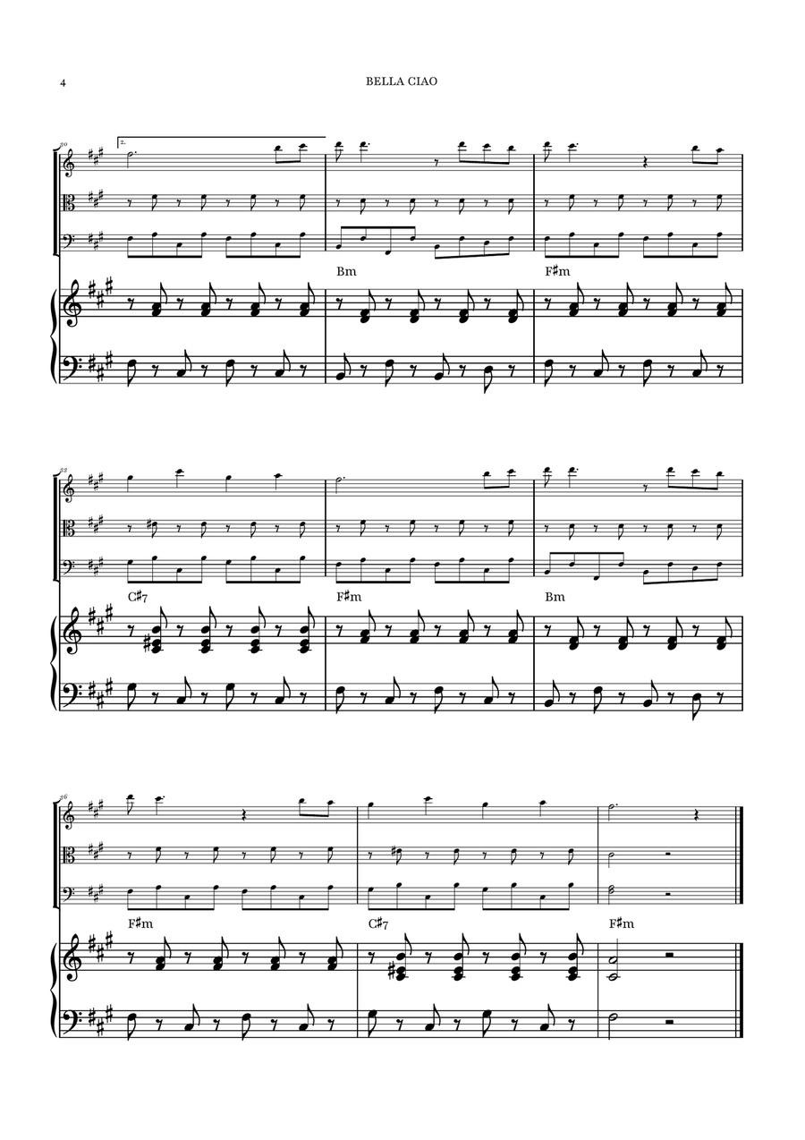 Bella Ciao Piano Quartet - Digital Sheet Music page 4