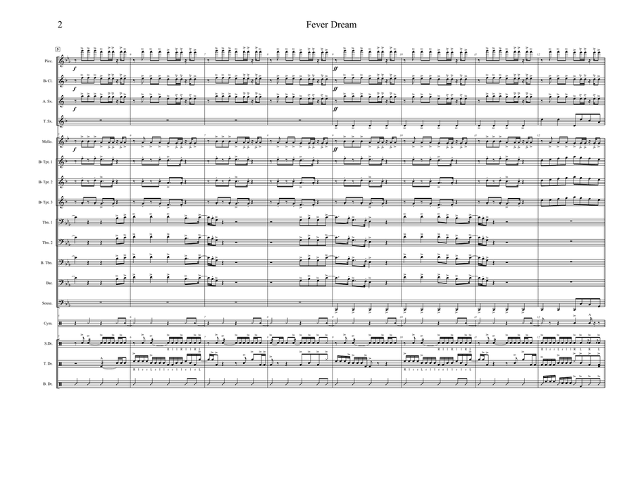 Fever Dream Marching Band - Digital Sheet Music page 2
