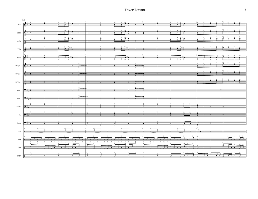 Fever Dream Marching Band - Digital Sheet Music page 3