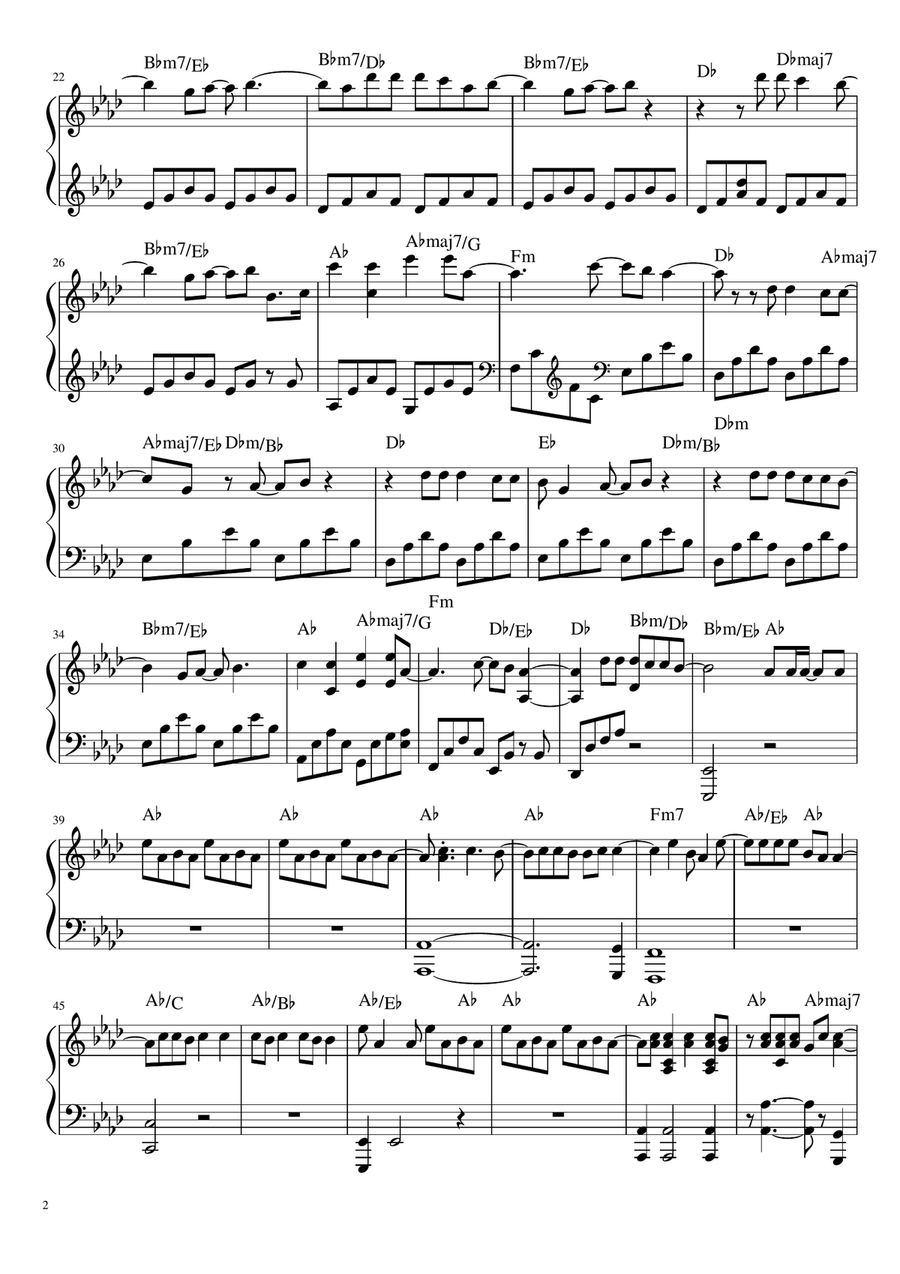 Night Changes by One Direction Piano, Vocal - Digital Sheet Music page 2