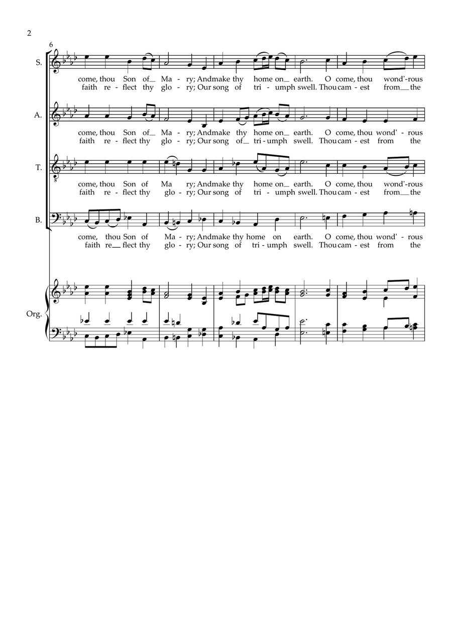Bach Advent Chorale by Johann Sebastian Bach 4-Part - Digital Sheet Music page 2
