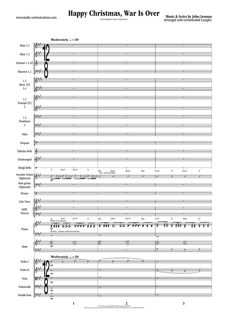 Happy Xmas (War Is Over) by John Lennon Full Orchestra - Digital Sheet Music page 2
