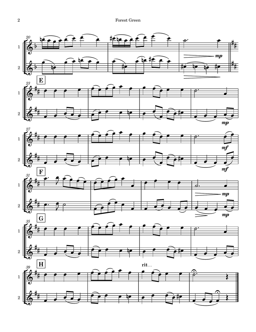 Forest Green by Traditional Flute Duet - Digital Sheet Music page 2