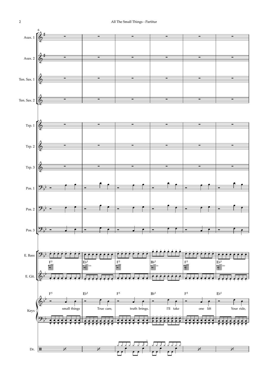 All The Small Things by Blink 182 Jazz Ensemble - Digital Sheet Music page 2