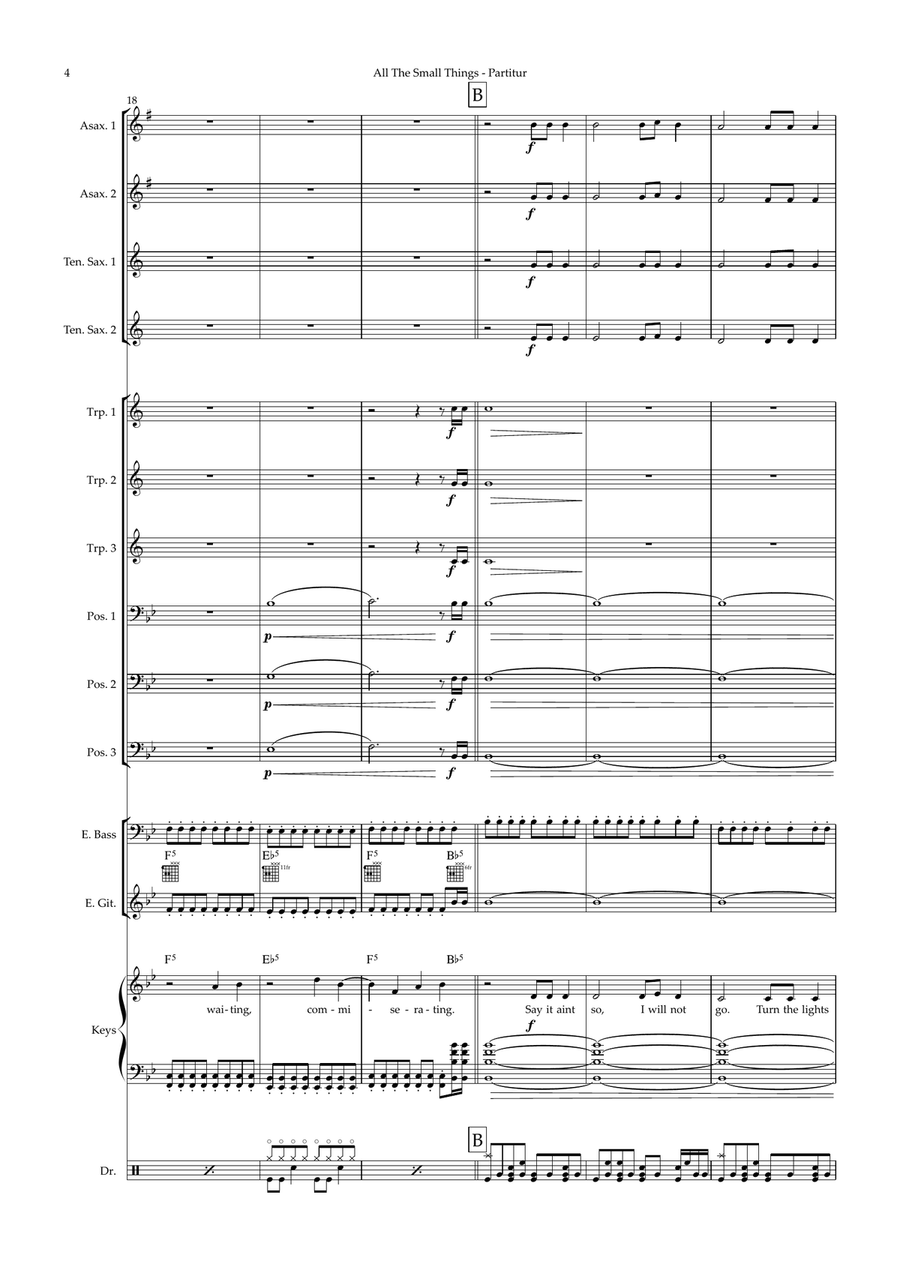All The Small Things by Blink 182 Jazz Ensemble - Digital Sheet Music page 4