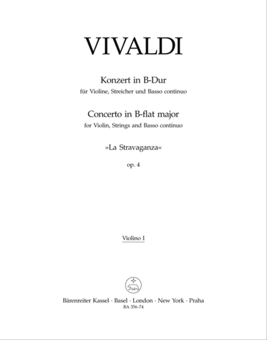 La Stravaganza, No. 1 B flat major, Op. 4/1 Fa I, 180 Violin scores gallery preview page 1