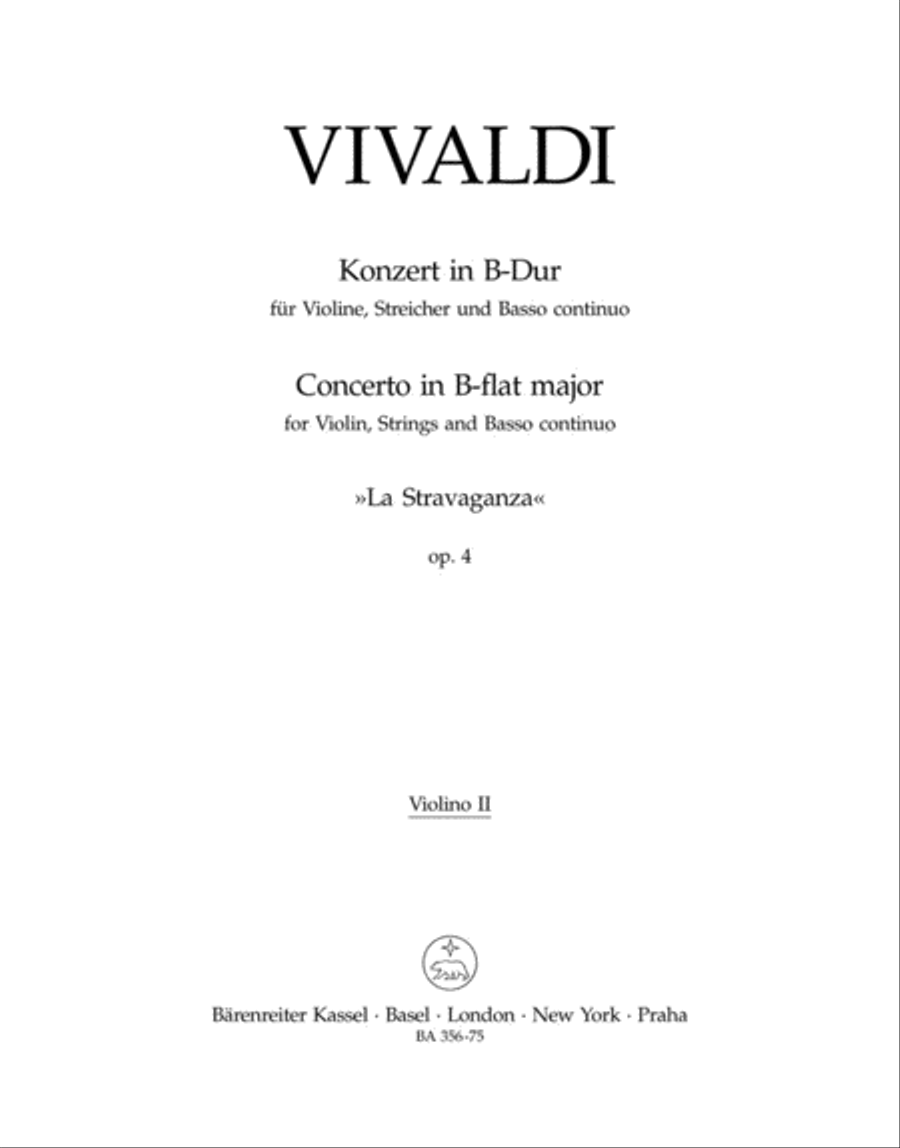 La Stravaganza, No. 1 B flat major, Op. 4/1 Fa I, 180 Violin scores gallery preview page 1