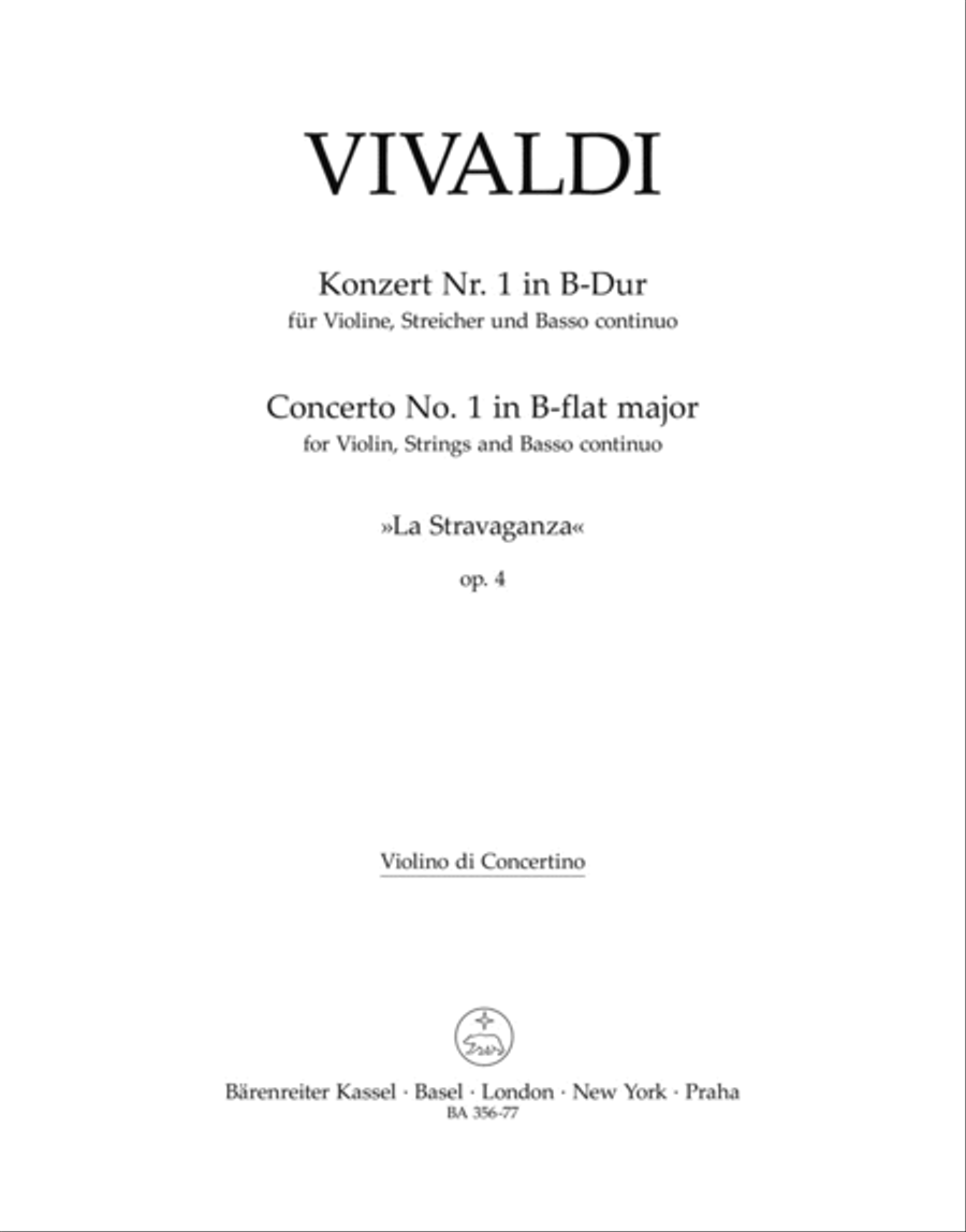 La Stravaganza, No. 1 B flat major, Op. 4/1 Fa I, 180 Violin Solo scores gallery preview page 1