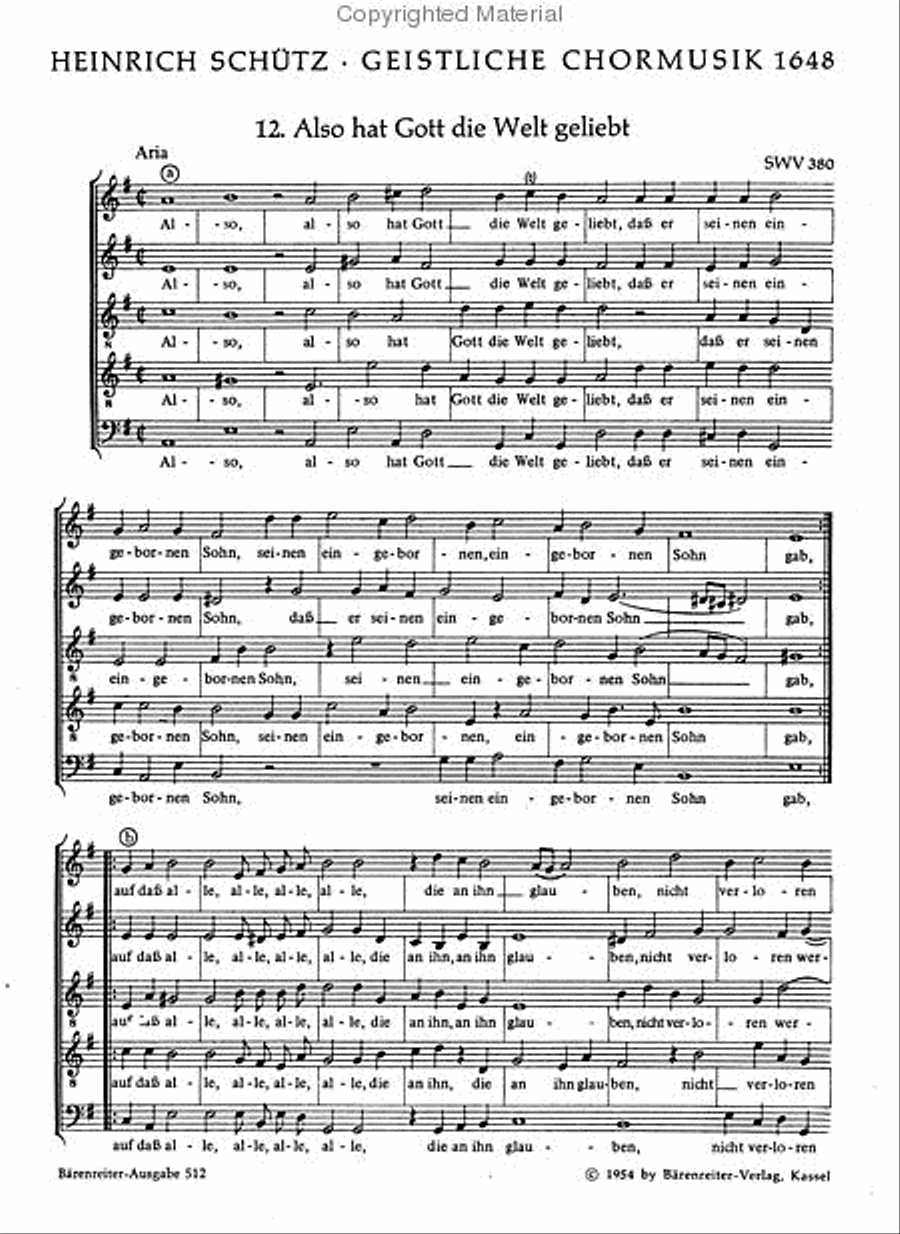 Also hat Gott die Welt geliebt SWV 380 SSATB scores gallery preview page 1