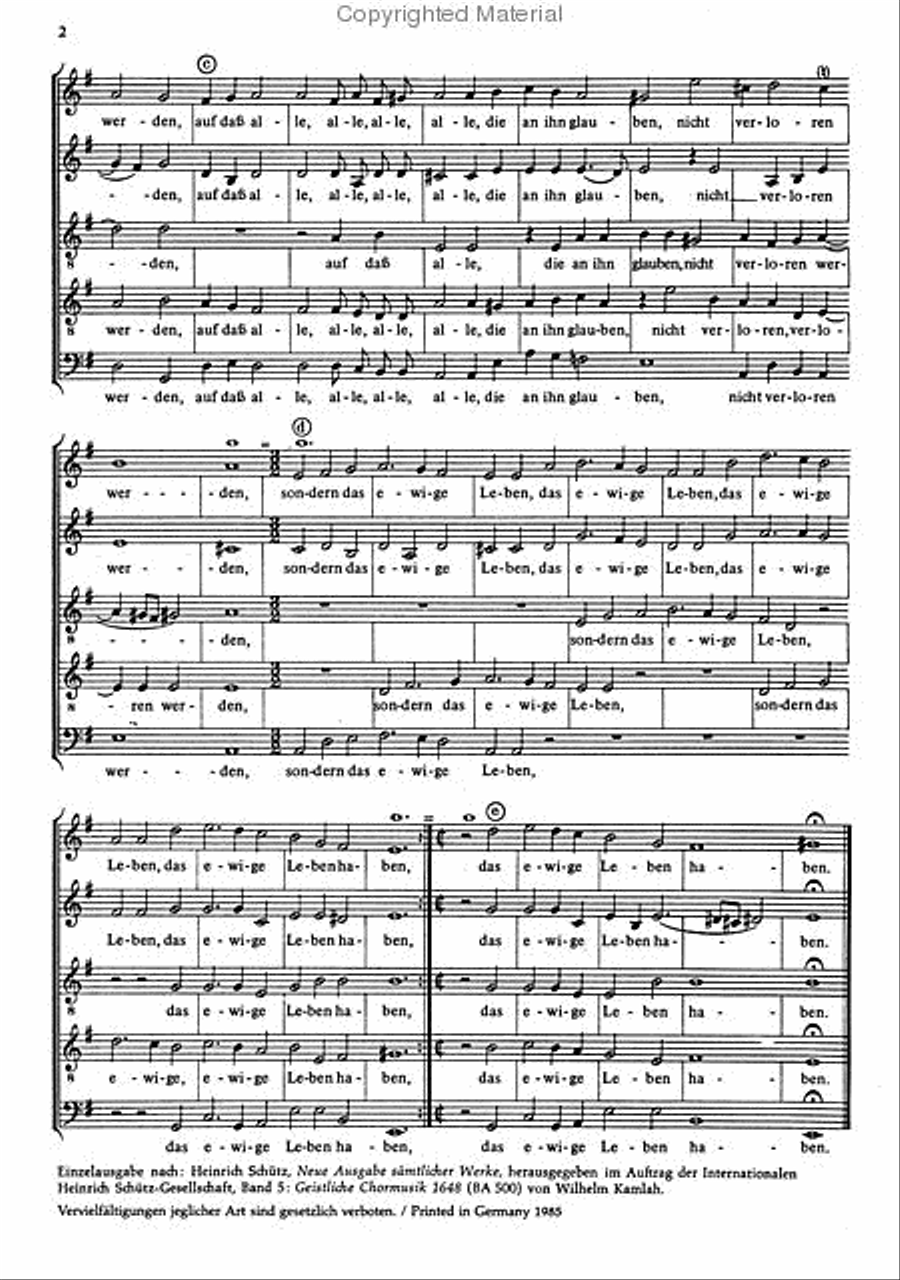 Also hat Gott die Welt geliebt SWV 380 SSATB scores gallery preview page 3
