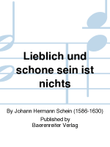 Lieblich und schöne sein ist nichts no. 11