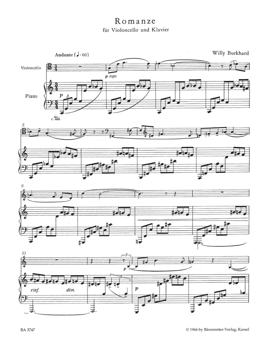 Romanze for Violoncello and Piano Horn scores gallery preview page 2