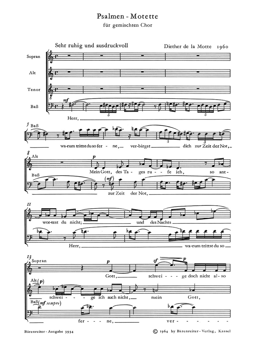 Psalmen-Motette (1960) Psalmen-Motette (1960) 4-Part scores gallery preview page 2
