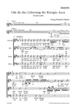 Ode for the Birthday of Queen Anne HWV 74 'Friedensode'