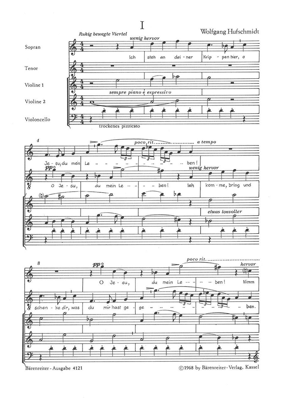 Ich steh an deiner Krippen hier (1956/1960) Tenor Voice scores gallery preview page 2