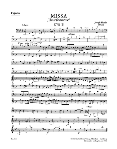 Missa B flat major Hob.XXII:12 'Theresa Mass'