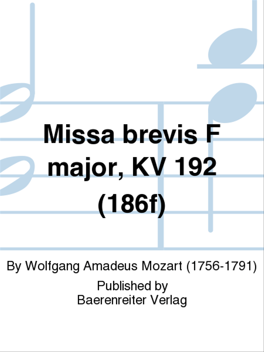 Missa brevis F major, KV 192 (186f) 4-Part scores gallery preview page 1