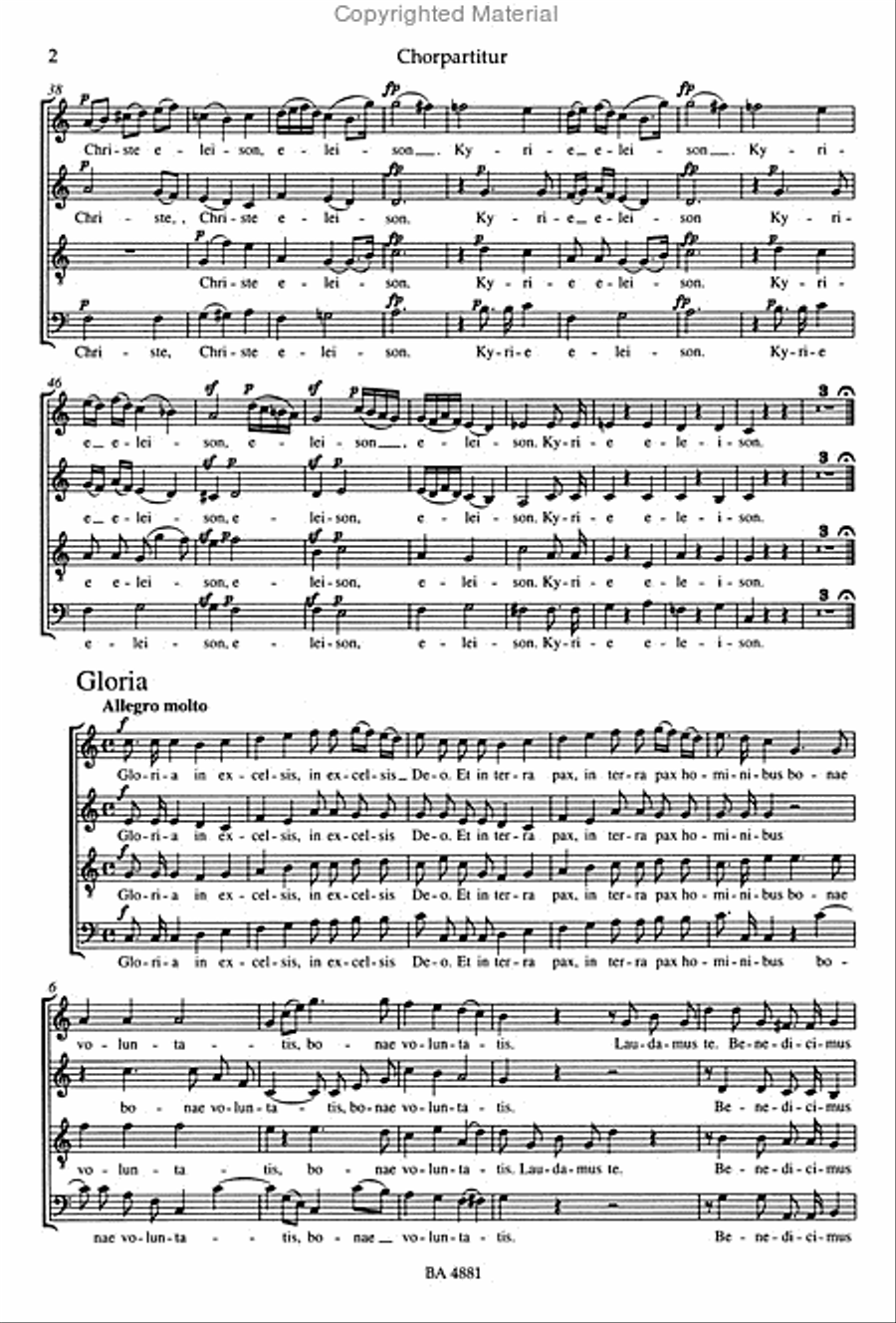 Missa C major, KV 337 'Missa solemnis' 4-Part scores gallery preview page 3