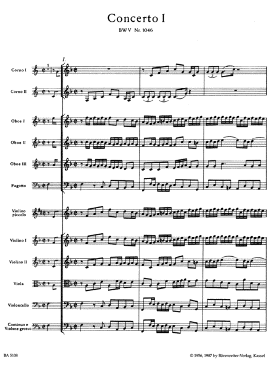 Brandenburg Concerto, No. 1 F major, BWV 1046 Orchestra scores gallery preview page 2