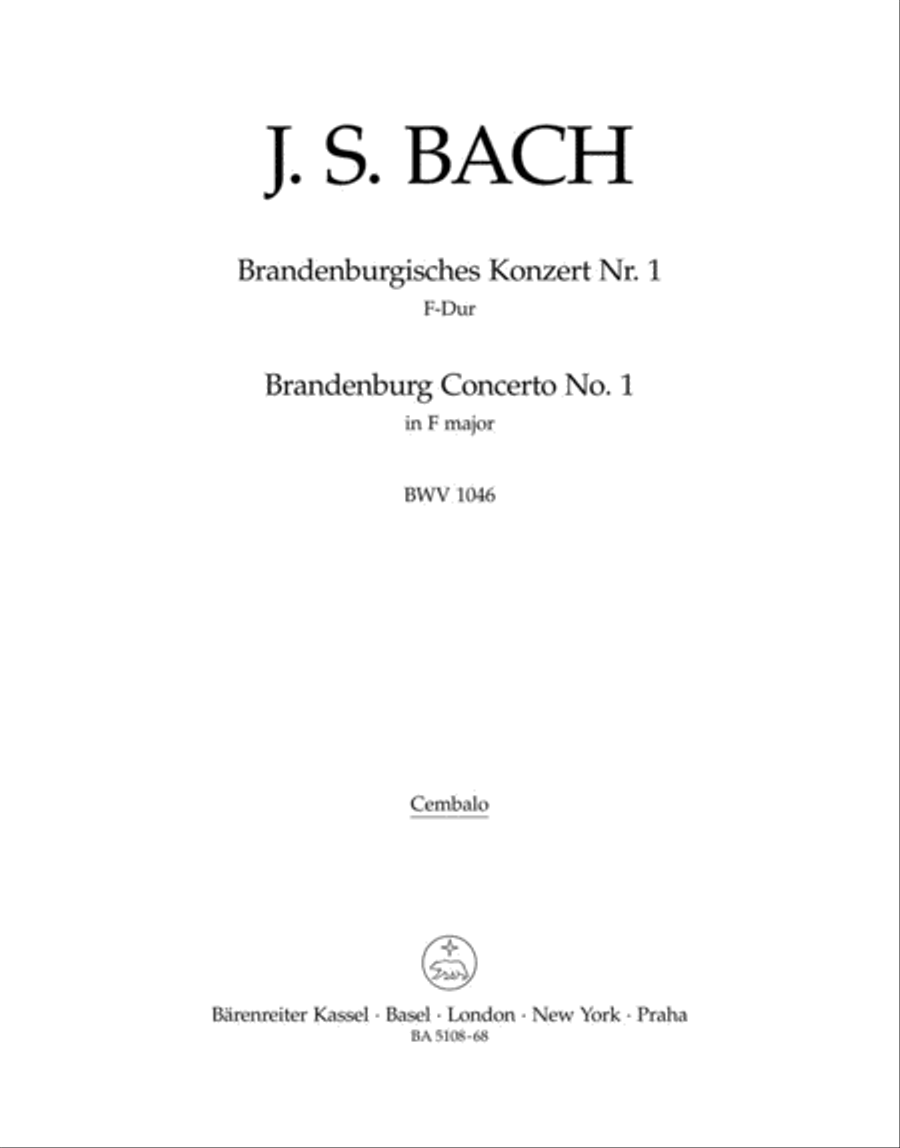 Brandenburg Concerto, No. 1 F major, BWV 1046 Harpsichord scores gallery preview page 1