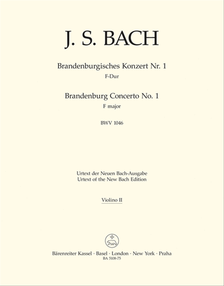Brandenburg Concerto, No. 1 F major, BWV 1046 Violin scores gallery preview page 1